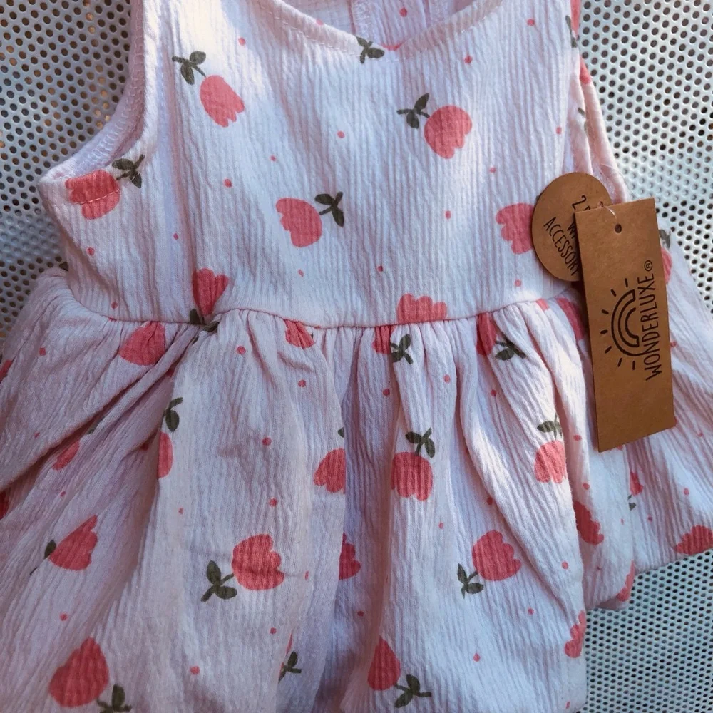 Cat & Jack Pink Peach-Print Baby Romper Dress